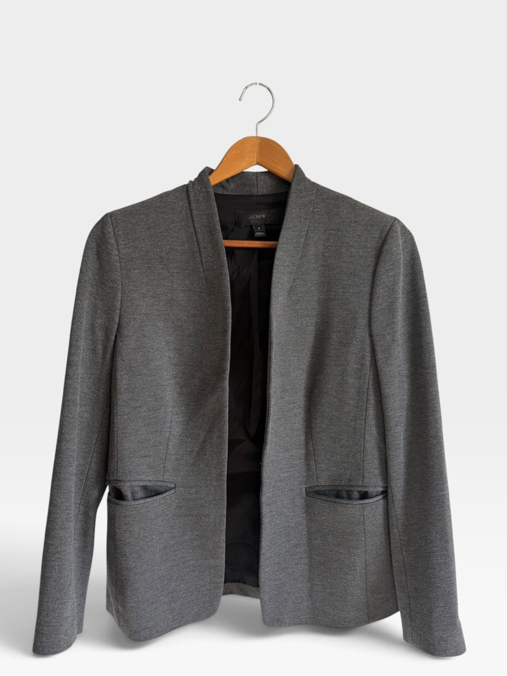 J.Crew Gray Open Face Blazer, Size 8